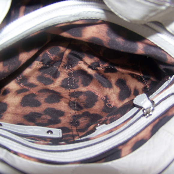 B. Makowsky Black Silver Studded Belt Shoulder Hob - Picture 6 of 8